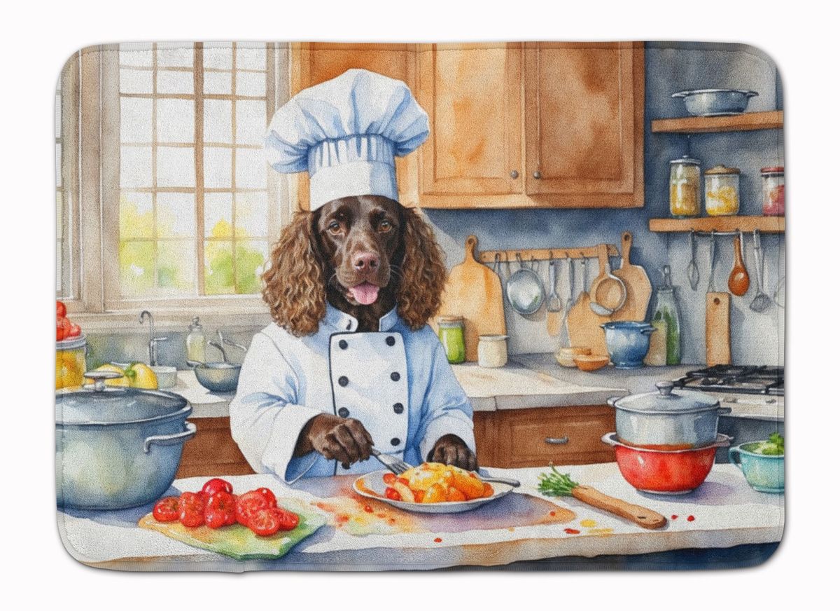 American Water Spaniel The Chef Memory Foam Kitchen Mat Machine Washable Anti-Fatigue Mat Cushion Comfort Bath Mat Or Kitchen Rug_maomaolike.com