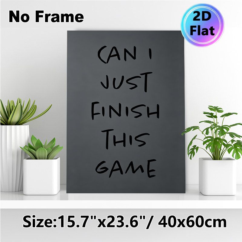 Gaming Quote Painting Poster, Minimalist Dark-Tone Handwritten Text Poster, Humorous Relatable Message, Ideal For Game Room And Bedroom_maomaolike.com