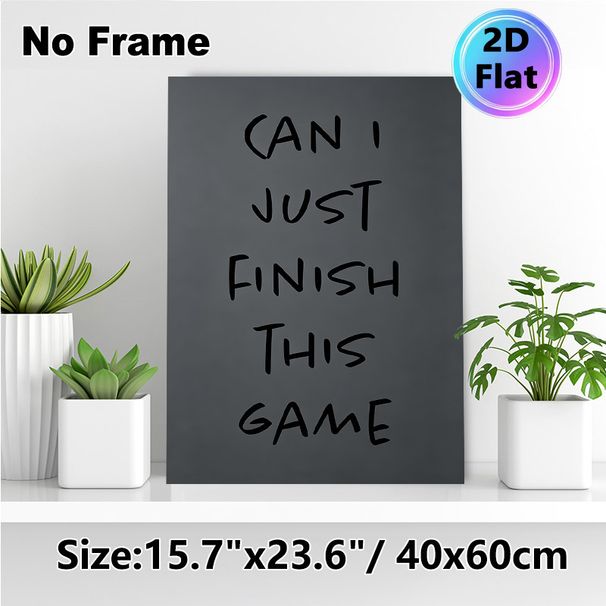 Gaming Quote Painting Poster, Minimalist Dark-Tone Handwritten Text Poster, Humorous Relatable Message, Ideal For Game Room And Bedroom_maomaolike.com