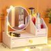 Makeup Desktop Dressing Ins Internet Celebrity Cosmetic Storage Box Home Dormitory Reversible Beauty Mirror_maomaolike.com