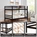 Full Over Full Bunk Bed With Ladder,Wooden Bunk Bed With High Guardrail And Ladder For Kids, Teens, Dorm Rooms, And Guest Rooms,No Box Spring Needed,Espresso_maomaolike.com