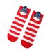 Christmas sock 4 pairs/set Cotton ladies cartoon cute Moose Christmas socks Medium stereo ears Christmas socks big red socks_maomaolike.com
