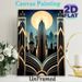 Art Deco City Skyline Painting Poster, Sophisticated Retro Art Deco Style Poster, Luminous Urban Skyscape With Geometric Borders, Elegant Wall Decor_maomaolike.com