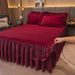 Winter Warm Baby Quilted Lace Skirt Single Piece Infant Thickened Coral Fleece 1.68m Bed Mat Cover_maomaolike.com