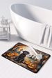 Chocolate Labrador Retriever Spooky Halloween Memory Foam Kitchen Mat Machine Washable Anti-Fatigue Mat Cushion Comfort Bath Mat Or Kitchen Rug_maomaolike.com