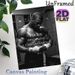 Motivational Boxer Painting Poster, Monochrome Powerful Athlete Locker Room Scene Poster, Inspiring Focus, Discipline, Consistency Quote Ideal For_maomaolike.com