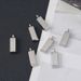 small silver brick pendant stainless steel keychain pendant titanium steel necklace pendant electroplated solid square_maomaolike.com