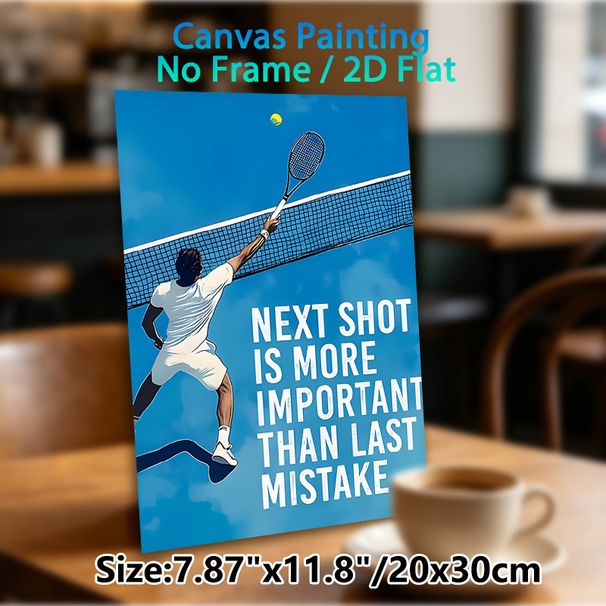 Tennis Motivational Painting Poster, Vibrant Stylized Tennis Player Scene Poster, Inspirational Quote To Boost Motivation, Ideal For Gym, Sports Room_maomaolike.com