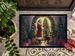 Doberman Pinscher And Santa Claus Doormat Front Door Mat Indoor Outdoor Rugs For Entryway, Non Slip Washable Low Pile, 24H X 36W_maomaolike.com