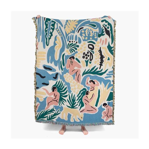 Dongbai Original Forest Personalized Creative Sofa Decorative Cotton Leisure Tapestry Travel Blanket Living Room_maomaolike.com