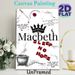 Macbeth Themed Painting Poster, Dark Gothic Literary Art Poster, Showcases Iconic Quotes & Symbolic Elements, Ideal For Study And Literary_maomaolike.com