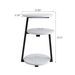 Small Round Side Table With 3-Tier Storage - White Black End Table, Sturdy Metal Frame Nightstand, Compact Couch Table For Bedroom Living Room_maomaolike.com