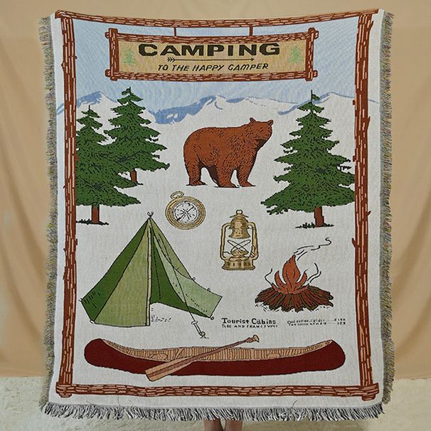 Outdoor Camping Blanket Picnic Mat Universal Sofa Blanket Sofa Cover Pure Cotton Nap Blanket Homestay Bed End Blanket Sofa Cover_maomaolike.com