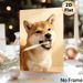 Shiba Inu Brushing Teeth Painting Poster, Warm-toned Cute Playful Pet Scene Poster, Lovely Pet-themed Decor Ideal For Living Room, Bedroom And Pet_maomaolike.com
