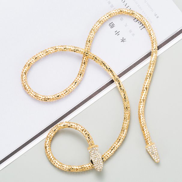 Creative Personalized Hot Iron Flexible Twisted Jewelry Bendable Snake Head Pendants Girl Women's Necklace_maomaolike.com