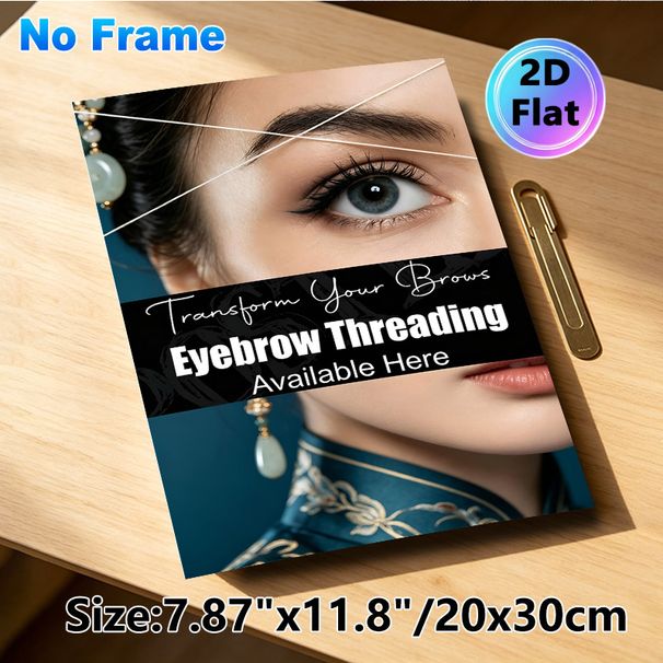 Eyebrow Threading Painting Poster, Elegant Beauty-focused Poster, Delicate Eye And Brow Threading Scene, Ideal For Promoting Brow Services In Beauty_maomaolike.com