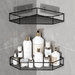 No-Drill Bathroom Kitchen Wall-Mounted Hanging Storage Rack Cosmetics Organizer Corner Shelf_maomaolike.com