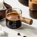 High Temperature Resistant Glass With Wooden Handle Jug Milk Dipping Dish Measuring Cup Concentrated Mini Coffee Utensil_maomaolike.com