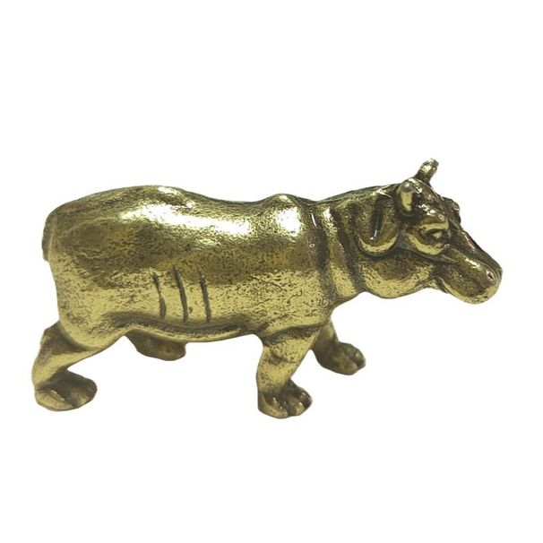 Cross-Border Hot Selling Solid Copper Hippo Ornament Childlike Tea Pet Decoration Brass Crafts Collection Factory Wholesale_maomaolike.com
