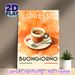Espresso Themed Painting Poster, Warm Watercolor-style Coffee Cup Scene Poster, Charming Morning-inspired Decor Ideal For Cafes And Kitchen Walls_maomaolike.com