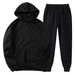 Women's Clothing Autumn and winter men's hooded solid color light plate pullover sweatshirt set casual sports hoodie sweatshirt trousers two piece set_maomaolike.com