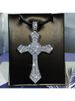 Real White Full Cross Women Natural Diamond Gemstone 18K Gold With Necklace Jewelry Pendant Charm Gift_maomaolike.com