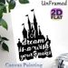 Castle Themed Painting Poster, Minimalist Black Silhouette Castle With Inspirational Quote Poster, Warm Motivational Decor Idea For Bedroom, Living_maomaolike.com