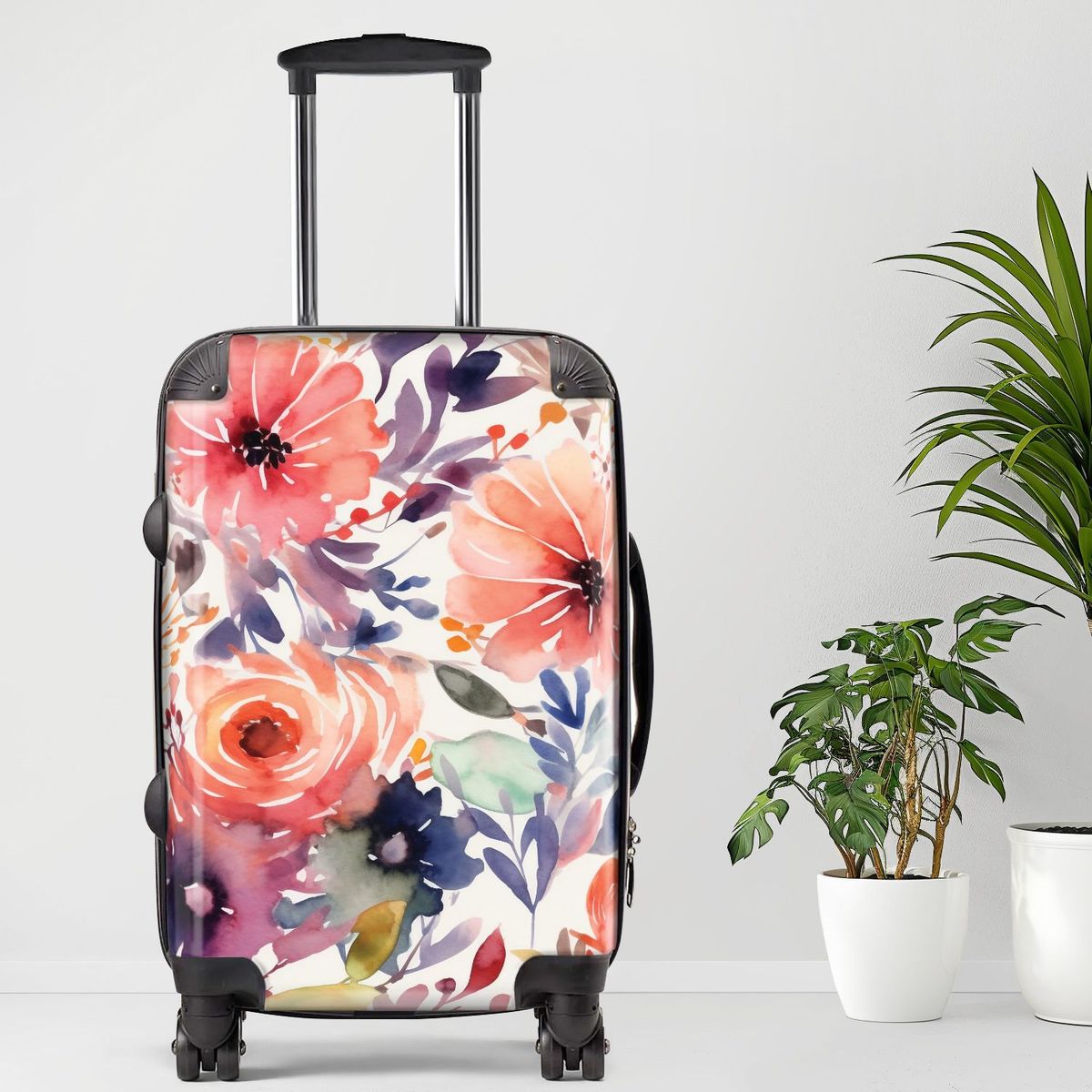 Flower9 Luggage, 20/24/28 Inch Luggage, Carry-On, Custom Luggage, Luggage Set, Suitcase, Travel, Vacation, Cabin Suitcase, Custom Suitcase, Personalized Luggage_maomaolike.com