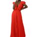 Women's new deep V-neck high waist sexy ruffled pleated wide-leg jumpsuit_maomaolike.com
