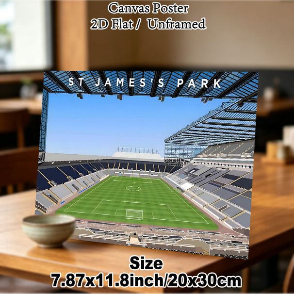 St James's Park Football Stadium Painting Poster, Vibrant Illustrated Stadium Scene Poster, Eye-catching Sports-themed Decor Perfect For Home, Sports_maomaolike.com