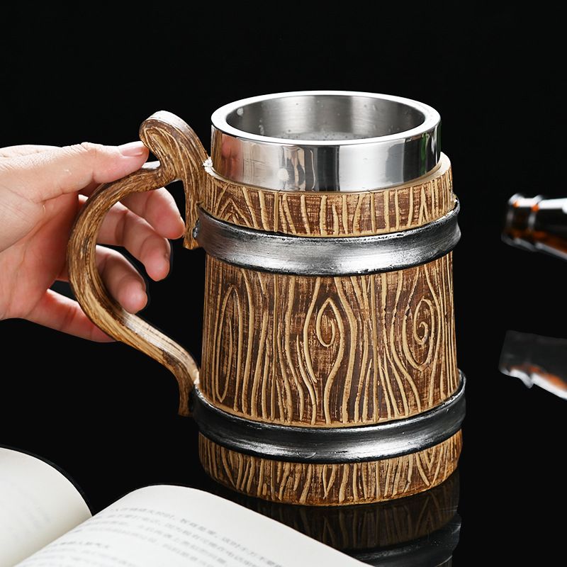 Munich October Oktoberfest Party German large barrel beer cup personalized handmade wood water cup large capacity mug_maomaolike.com