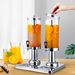 SOGA 6L Dual Silver Stainless Steel Beverage Dispenser Ice Cylinder Clear Juicer Hot Cold Water Jug_maomaolike.com