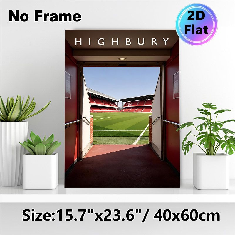 Highbury Football Stadium Painting Poster, Vibrant Realistic Stadium View Poster, Captivating Sports Field Scene Ideal For Home And Sports Bar Decor_maomaolike.com