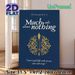 Shakespeare's Much Ado About Nothing Painting Poster, Vintage Dark Blue With Golden Ornate Fountain Pen Design Poster, Elegant Literary Quote Decor_maomaolike.com