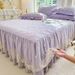 Pure Three-Piece Princess Style Full Cotton Single Piece Non-Slip Bed Sheet Set With Skirt Edge Dust Cover_maomaolike.com