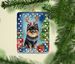 Pomeranian Christmas Reindeer Porcelain Ornament Christmas Tree Hanging Decorations For Home Christmas Holiday, Rectangle, Gift, Multicolor_maomaolike.com
