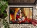 Jack Russell Terrier And Santa Claus Doormat Front Door Mat Indoor Outdoor Rugs For Entryway, Non Slip Washable Low Pile, 24H X 36W_maomaolike.com