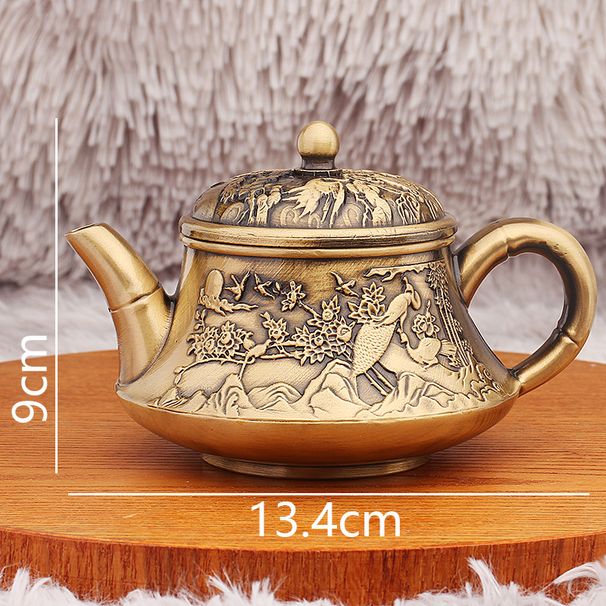 Brass Magpie Branch Teapot Ceremony Tea Set Home Office Desktop Decoration Metal Craft Ornament Wholesale_maomaolike.com