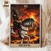 Death Tarot Card Painting Poster, Dark Gothic Dramatic Skeleton Knight On Horse With Erupting Volcano Poster, Mysterious Tarot-inspired Decor Ideal_maomaolike.com
