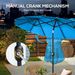 Double-sided Patio Umbrella, 9.5 Outdoor Umbrella With Push Button Tilt And Crank, 3 Air Vents And 12 Ribs, Cyan Blue_maomaolike.com