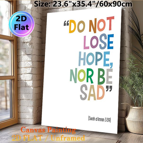 Inspirational Quran Verse Painting Poster, Colorful Typographic Poster, Uplifting Spiritual Quote From Surah Al Imran 3:139, Suitable For Home And_maomaolike.com