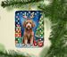 Labradoodle Christmas Reindeer Porcelain Ornament Christmas Tree Hanging Decorations For Home Christmas Holiday, Rectangle, Gift, Multicolor_maomaolike.com