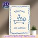 Weenie Dog & Martini Themed Painting Poster, Minimalist Blue Hand-drawn Line Art Poster, Playful Whimsical Decor Idea For Home Bar, Living Room_maomaolike.com