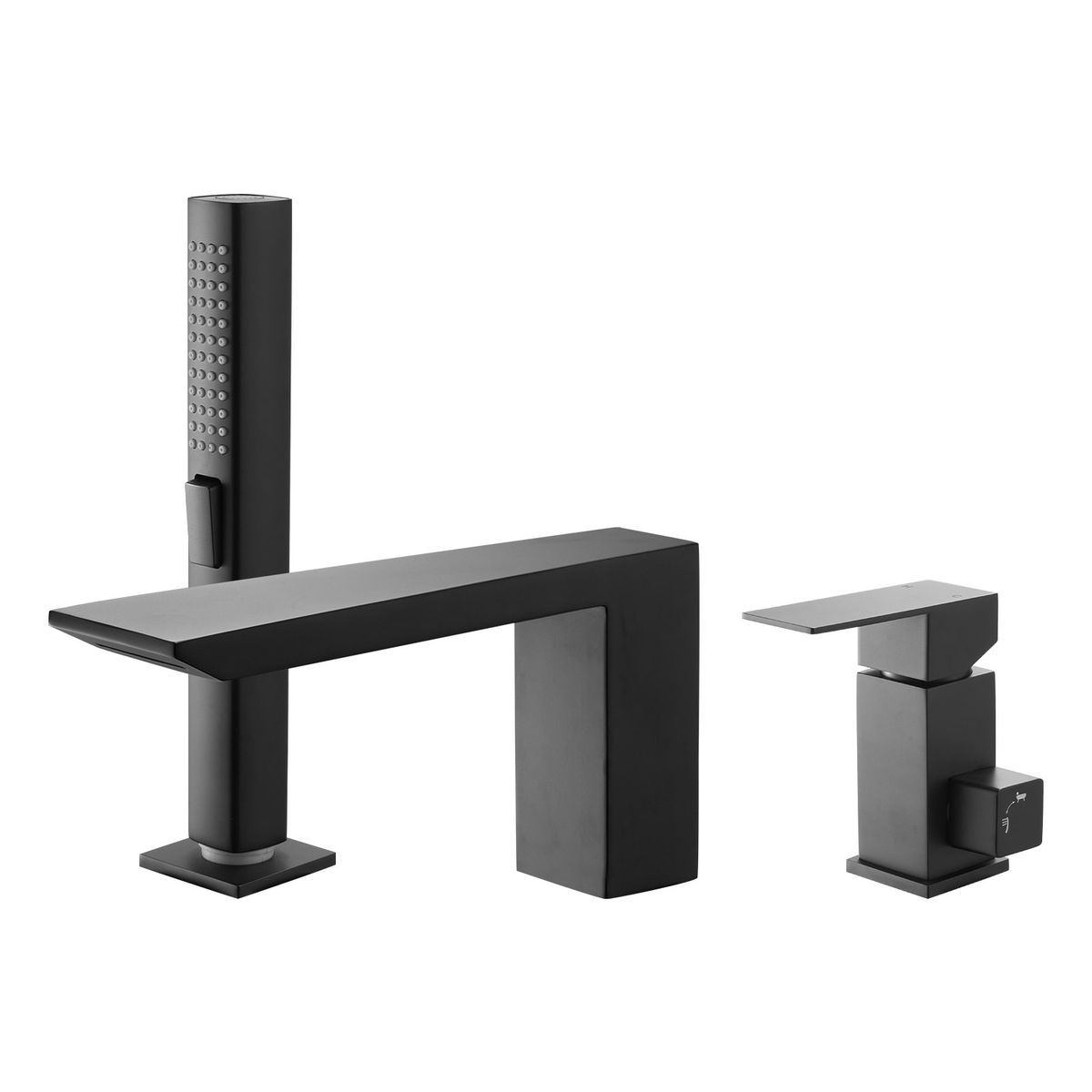 Roman Tub Faucet, 3 Hole Waterfall Bathtub Faucet, Roman Bathtub Faucets Set With Shower Head & 1 Handle, Romans Bathtub Faucets For Pet Washing, Adult Bathing, Matte Black, Stainless Steel_maomaolike.com