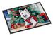 Japanese Spitz Cozy Christmas Doormat Front Door Mat Indoor Outdoor Rugs For Entryway, Non Slip Washable Low Pile, 24H X 36W_maomaolike.com