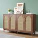 Sideboard Buffet Set Of 2, Accent Rattan Storage Cabinet With DoorsBrwo_maomaolike.com