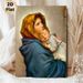 Virgin Mary With Infant Jesus Painting Poster, Warm-toned Traditional Religious Art Poster, Serene Gentle Depiction, Ideal For Home And Prayer Room_maomaolike.com