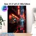Cyberpunk Japanese Alleyway Painting Poster, Moody Neon-lit Nocturnal Street With Bar & Glowing Lanterns Poster, Atmospheric Urban Decor For Home_maomaolike.com