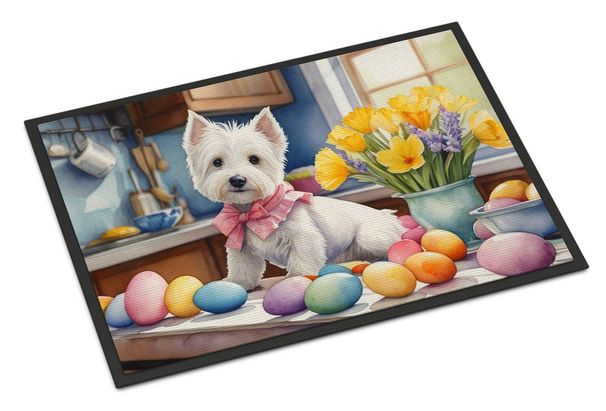 Decorating Easter Westie Doormat Front Door Mat Indoor Outdoor Rugs For Entryway, Non Slip Washable Low Pile, 24H X 36W_maomaolike.com
