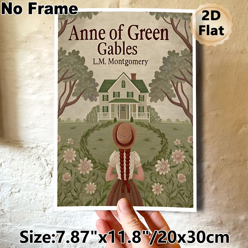 Anne Of Green Gables Painting Poster, Vintage Pastoral Style Poster, Nostalgic Literary-inspired Design Featuring Girl Facing Countryside House With_maomaolike.com